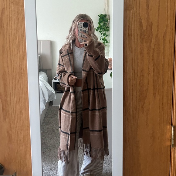 Z Supply Jackets & Blazers - Z Supply Ynez Fringe Coat in Campfire Plaid